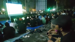 Ratusan Warga Antusias Nobar Indonesia VS Jepang di NasDem Riau